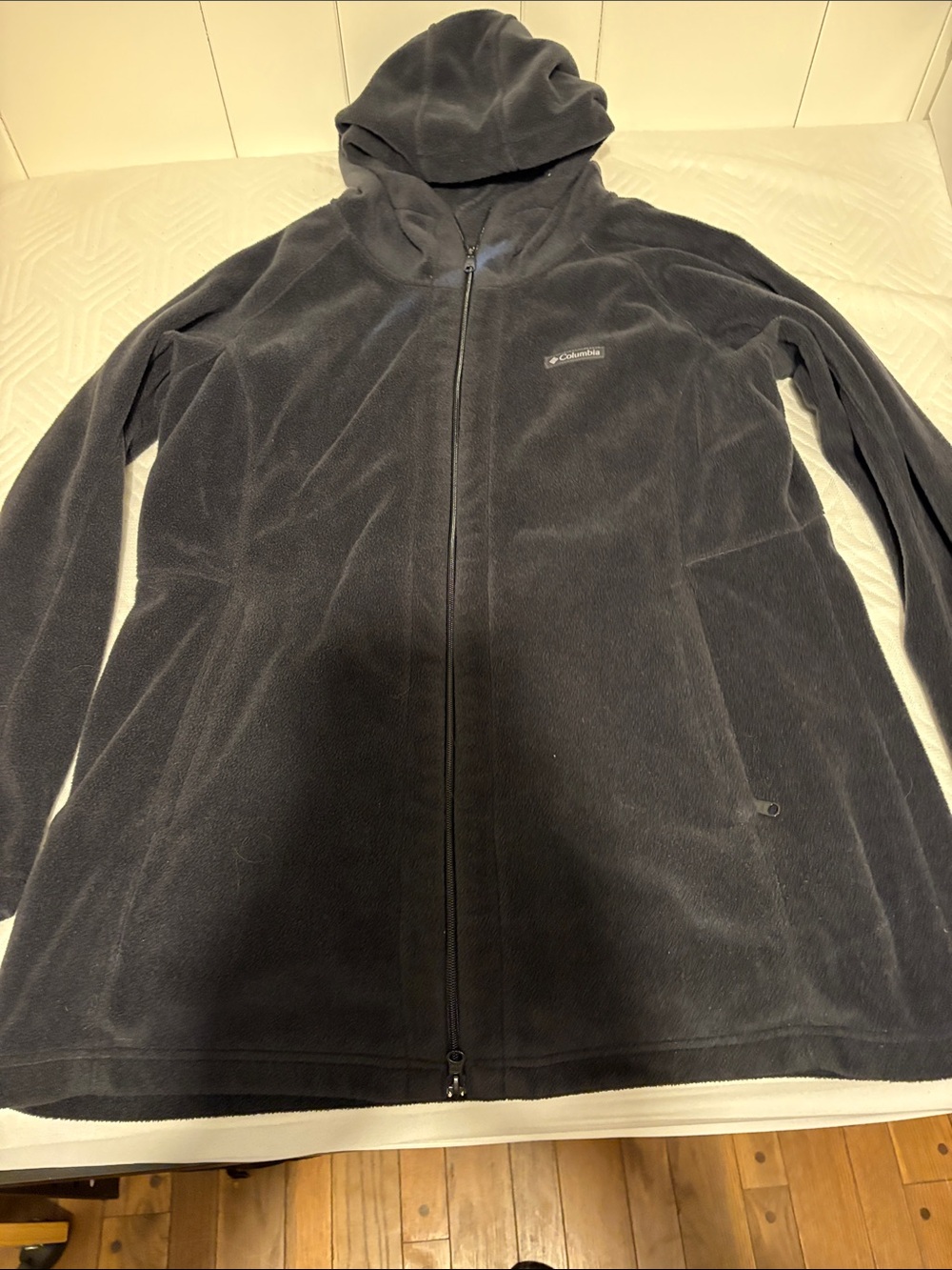 Columbia Black Hooded Lightweight Fleece Jacket